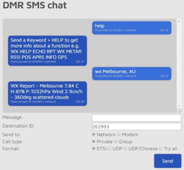 SMS via Radio or Hotspot